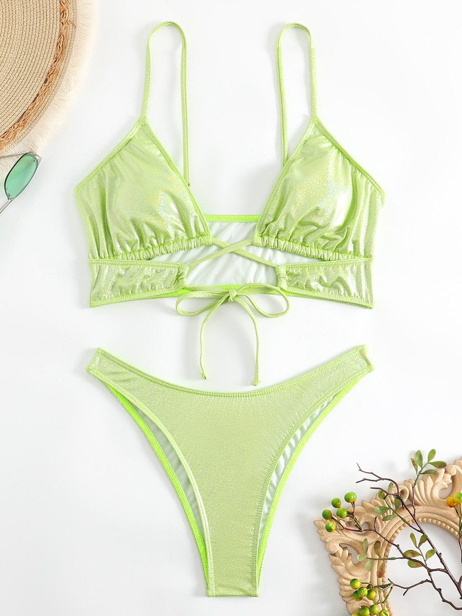 Komplet bikini z wiązaniem w talii