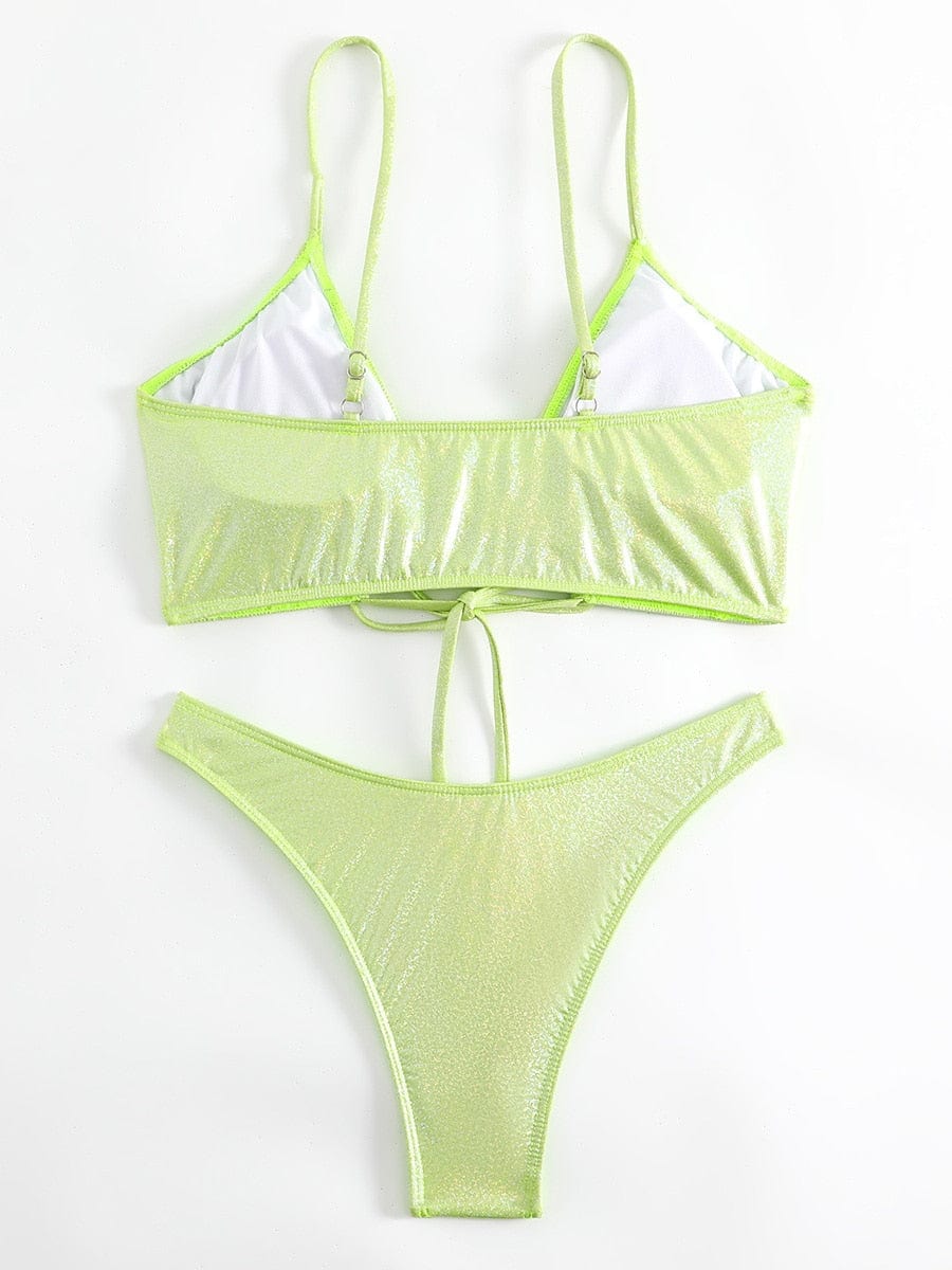 Komplet bikini z wiązaniem w talii