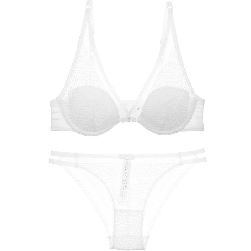 Komplet bielizny koronkowej plunge