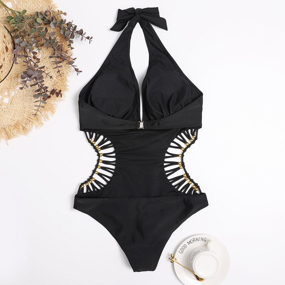 Monokini z wiązaniem na szyi