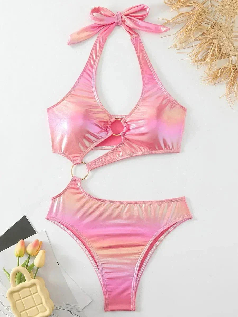 Stylowy monokini z wiązaniem na szyi