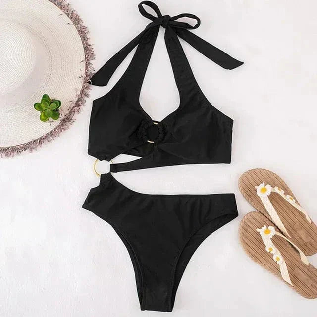 Stylowy monokini z wiązaniem na szyi