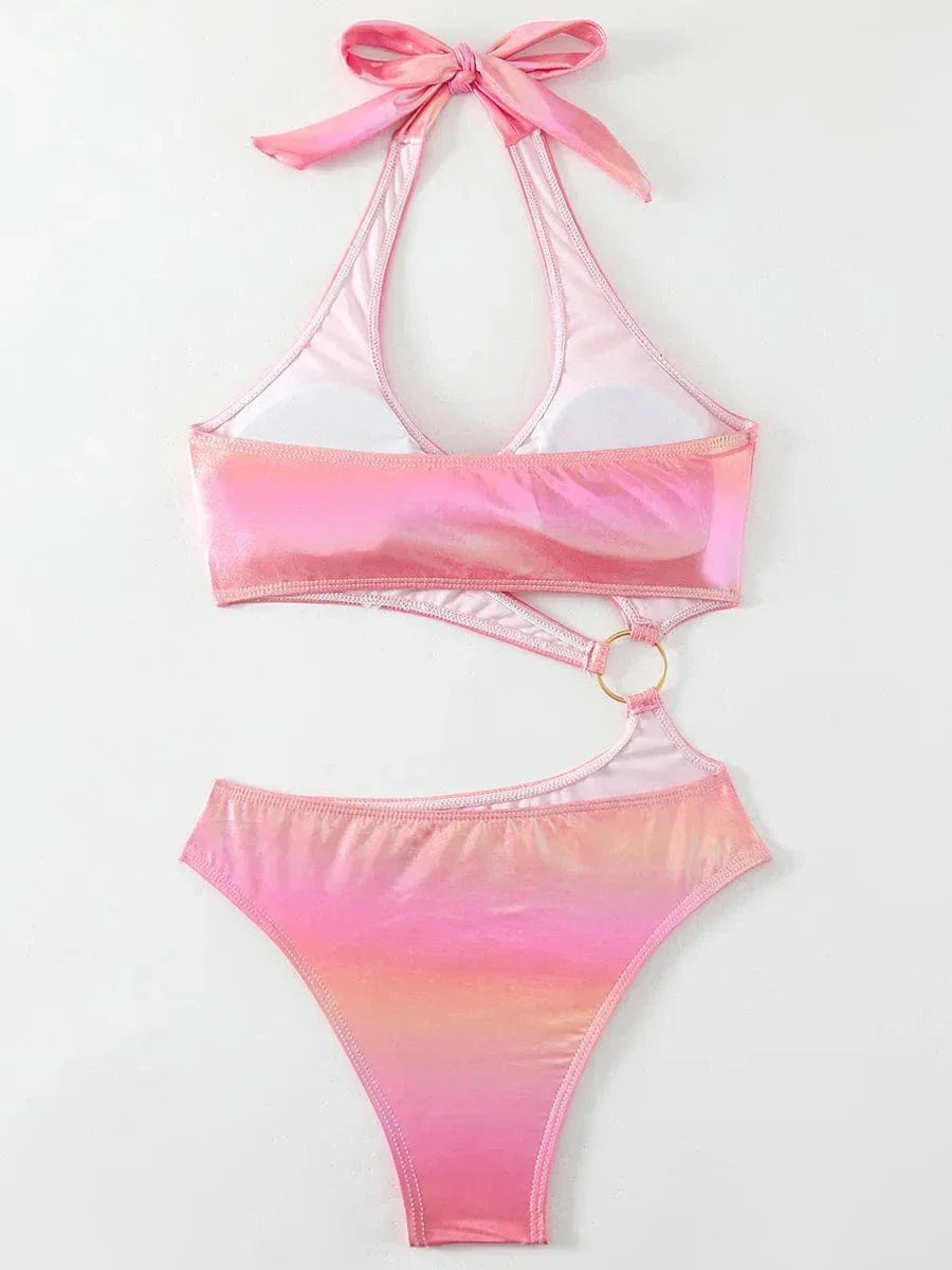 Stylowy monokini z wiązaniem na szyi