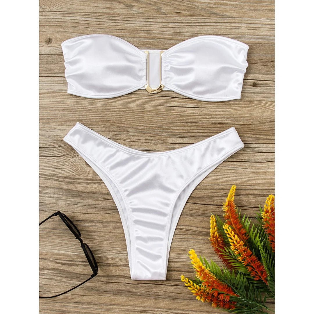Bikini bez ramiączek z regulowanymi wkładkami