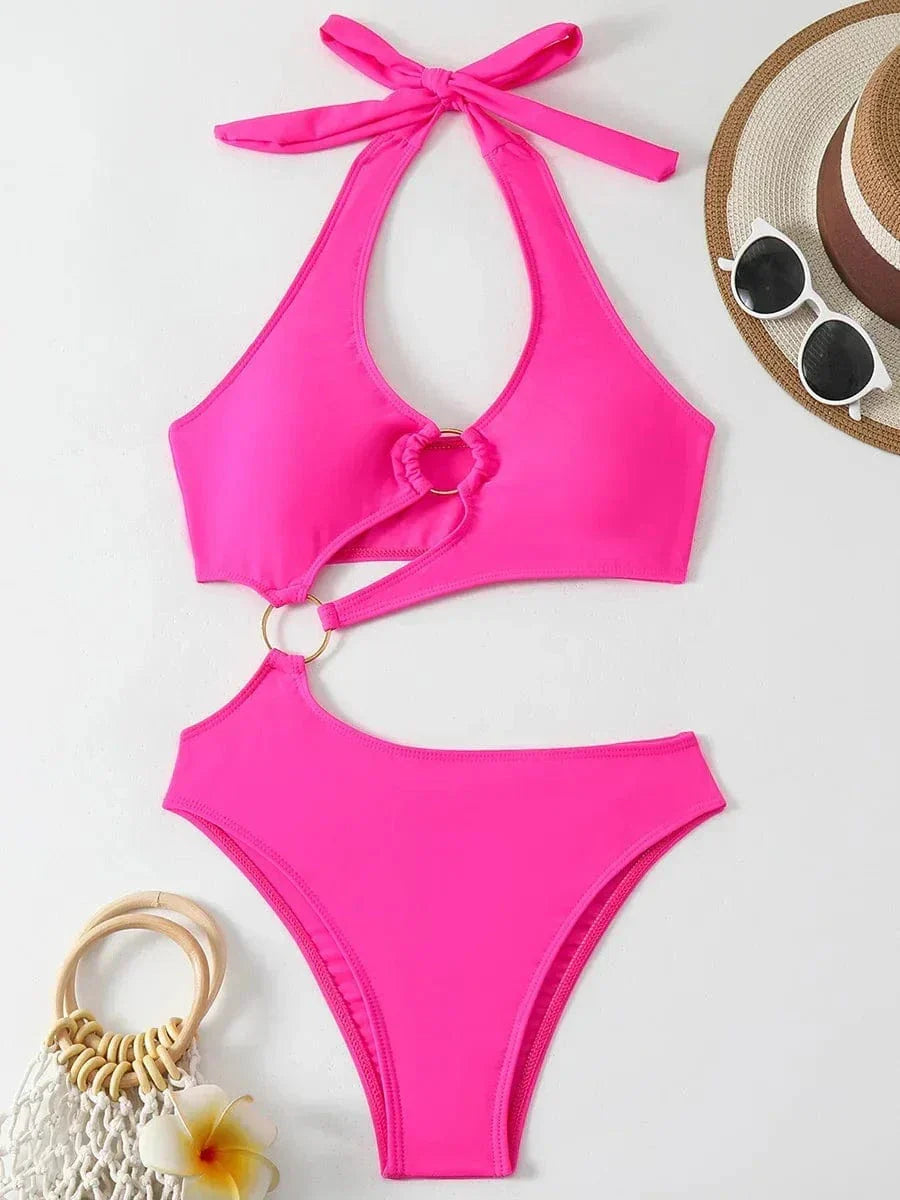 Stylowy monokini z wiązaniem na szyi