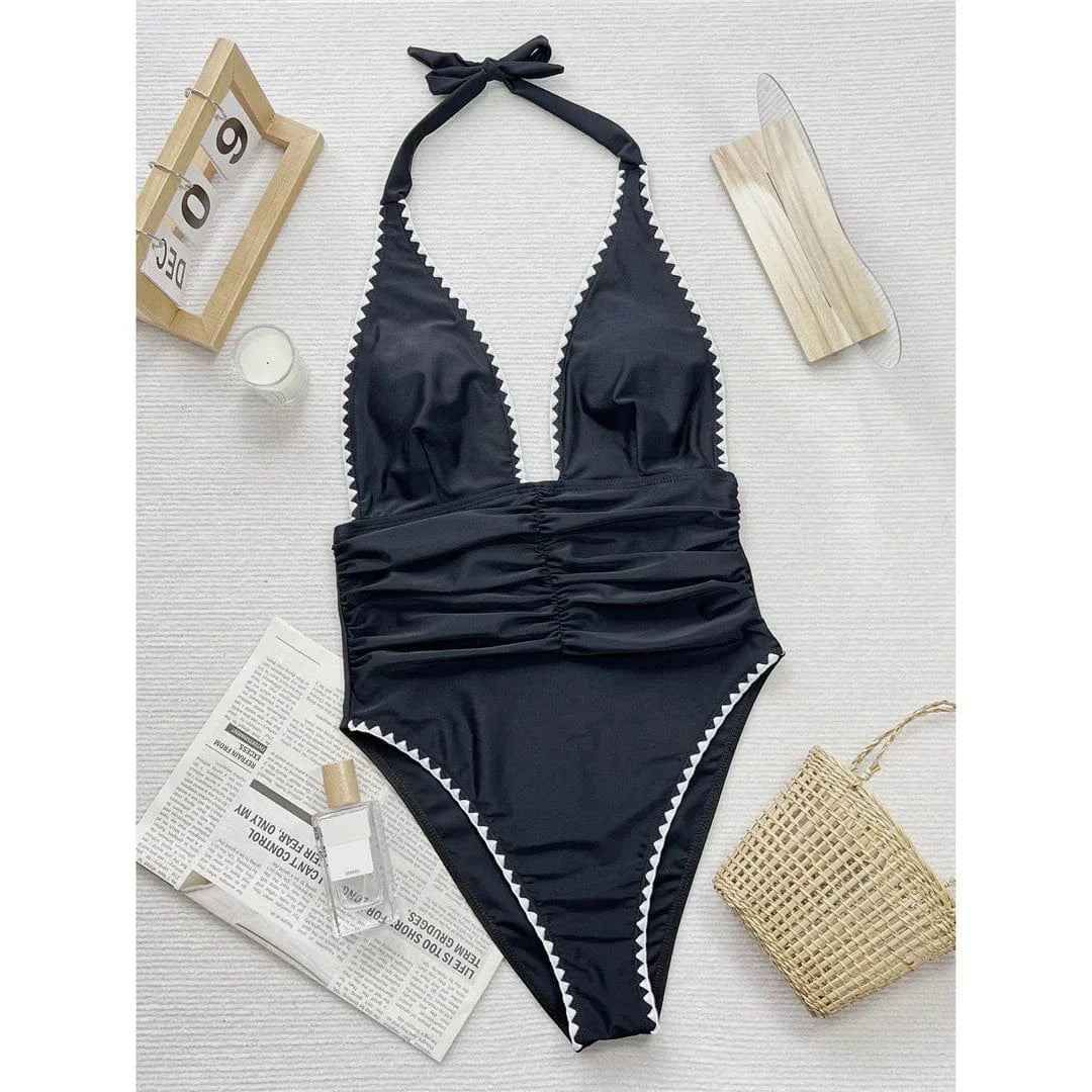 Stylowy monokini z wiązaniem na szyi