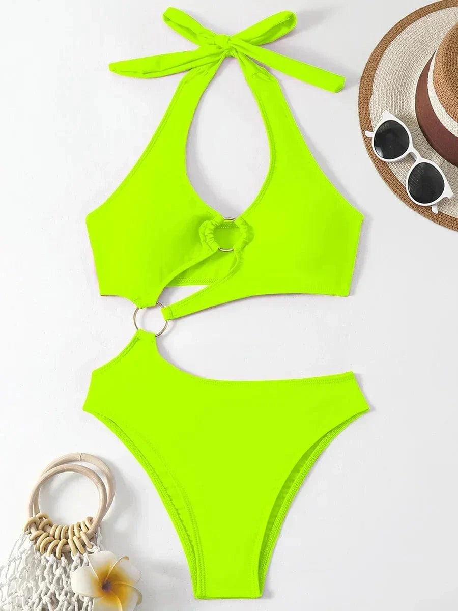 Stylowy monokini z wiązaniem na szyi