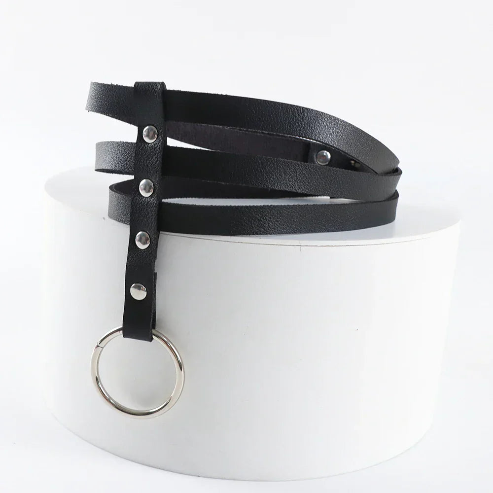 Choker harness z centralnym pierścieniem