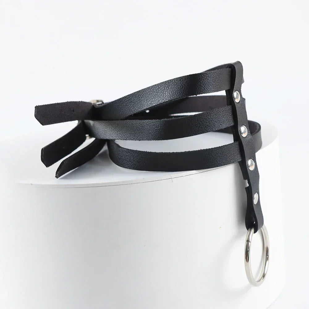 Choker harness z centralnym pierścieniem
