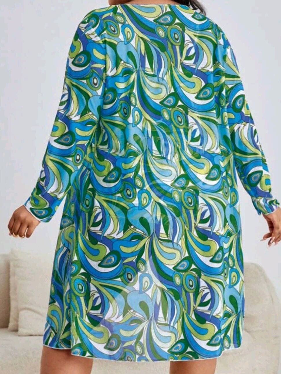 Dwuczęściowy strój kąpielowy plus size z narzutką