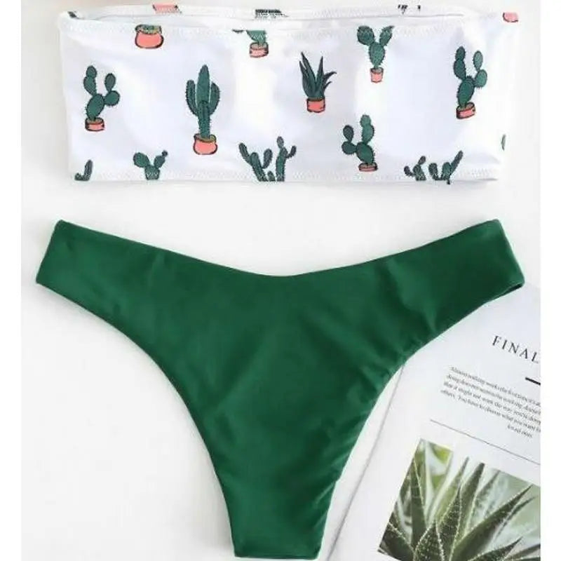 Biały Strój kąpielowy dwuczęściowy bandeau