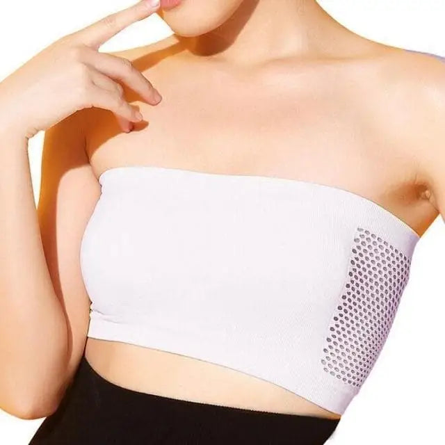 Biustonosz bandeau z siatką z tyłu