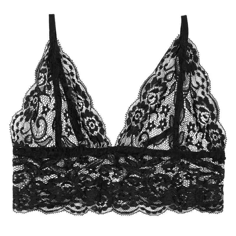 Biustonosz koronkowy bralette prześwitujący