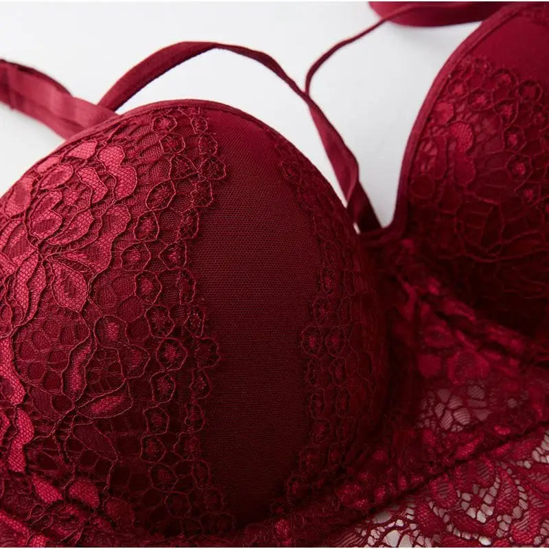 Biustonosz koronkowy szeroki z efektem push-up