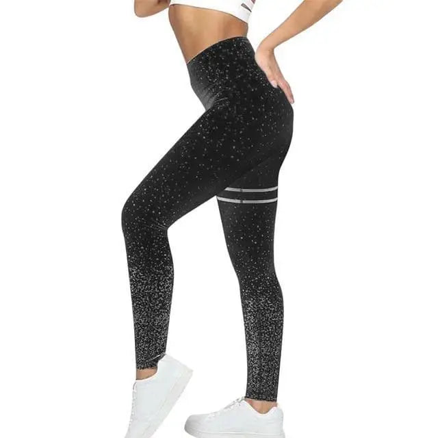 Czarny Legginsy sportowe motyw ombre