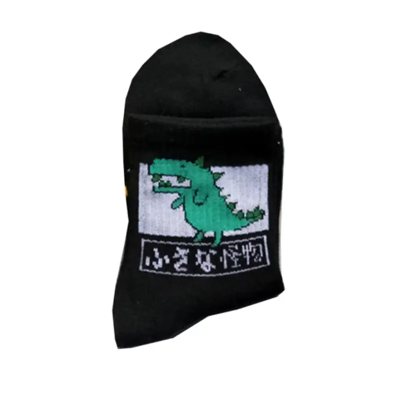 Czarny Skarpetki wzór dinozaurów