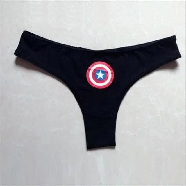 Czarny Stringi wzór superbohaterów