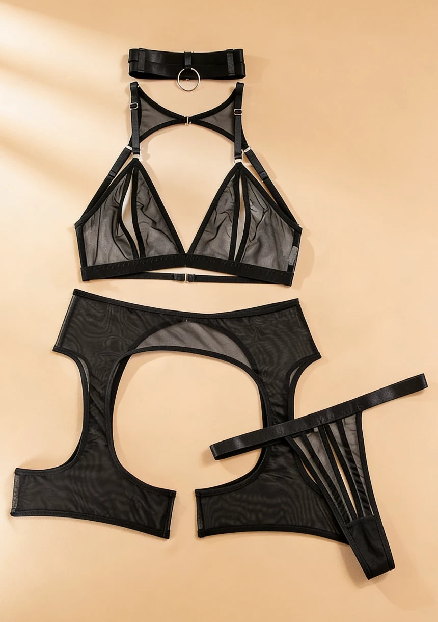 Komplet bielizny z pasem do pończoch