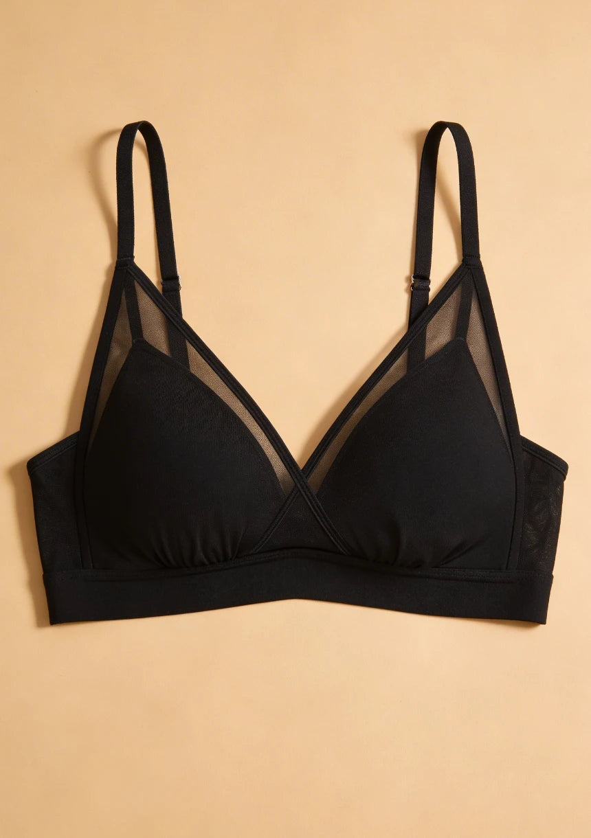 Miękki biustonosz bralette z siateczką