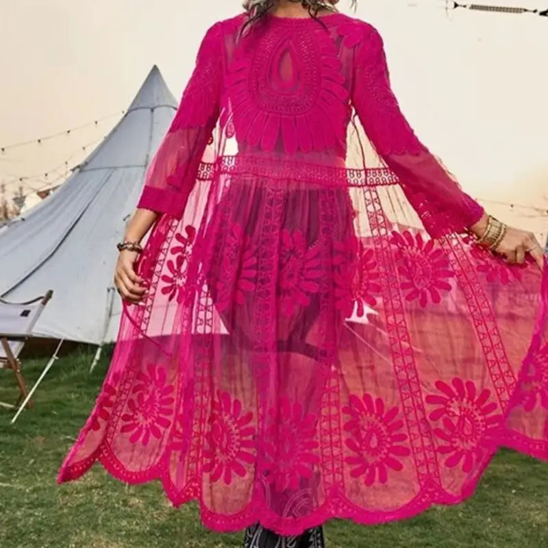 Kimono plażowe koronkowe