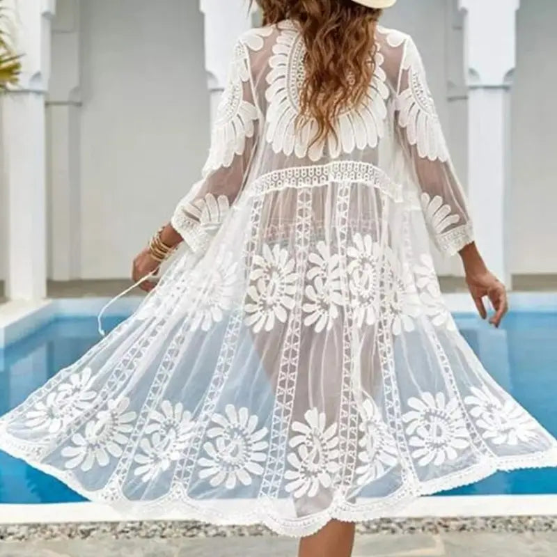 Kimono plażowe koronkowe