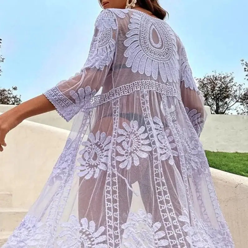 Kimono plażowe koronkowe