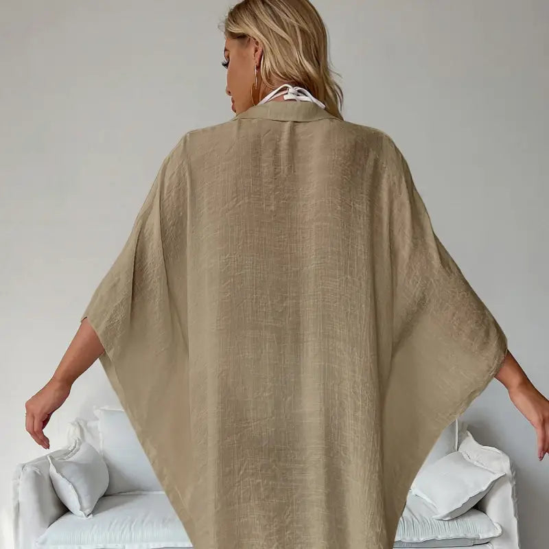 Kimono plażowe o kroju koszuli