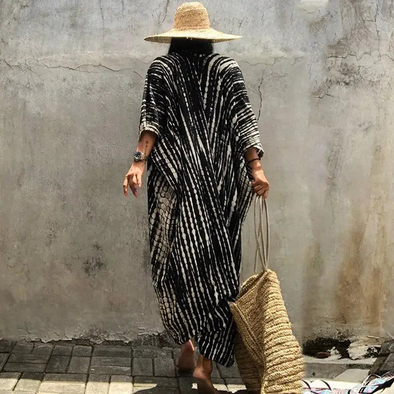 Kimono plażowe w paski