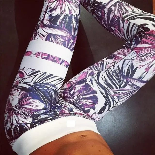 Legginsy sportowe kwiaty