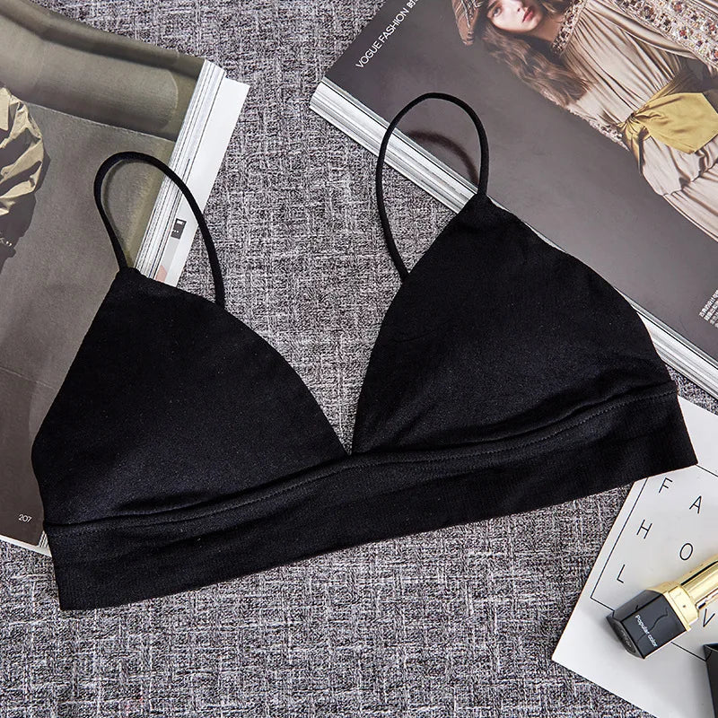 Miękki biustonosz bralette na cienkich ramiączkach
