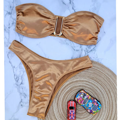 Bikini bez ramiączek z regulowanymi wkładkami