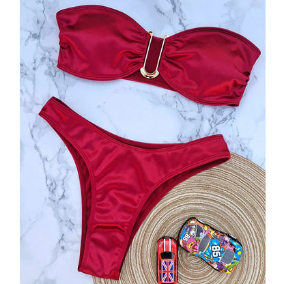 Bikini bez ramiączek z regulowanymi wkładkami