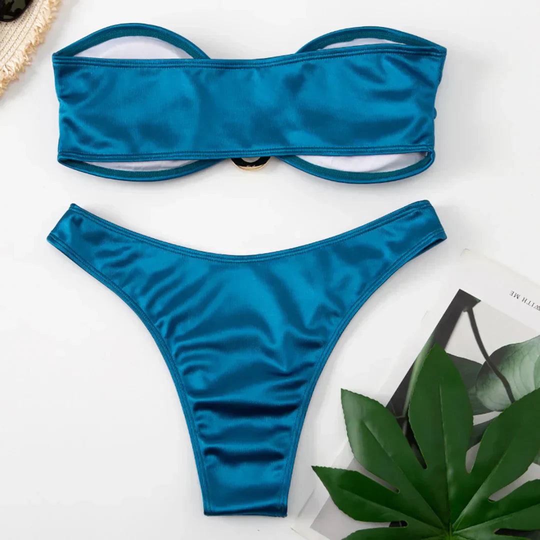 Bikini bez ramiączek z regulowanymi wkładkami