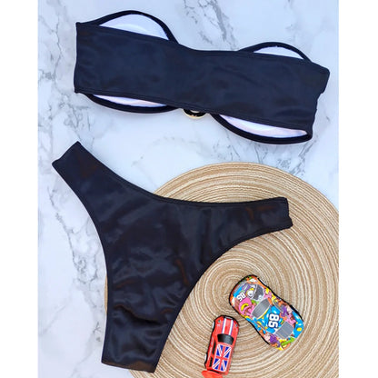 Bikini bez ramiączek z regulowanymi wkładkami