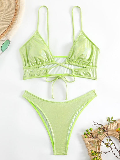 Komplet bikini z wiązaniem w talii