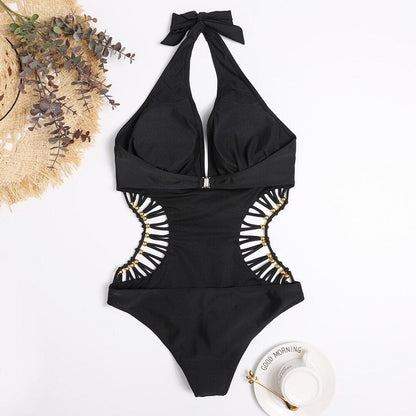 Monokini z wiązaniem na szyi