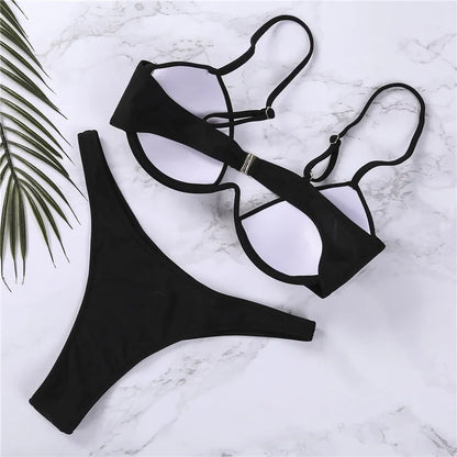 Bikini push-up z wysokim dekoltem