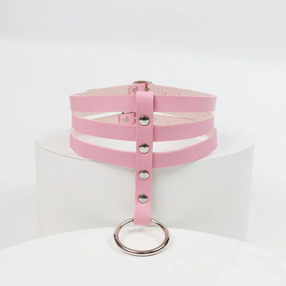 Choker harness z centralnym pierścieniem