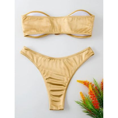 Bikini bez ramiączek z regulowanymi wkładkami