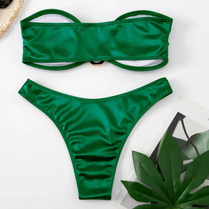 Bikini bez ramiączek z regulowanymi wkładkami