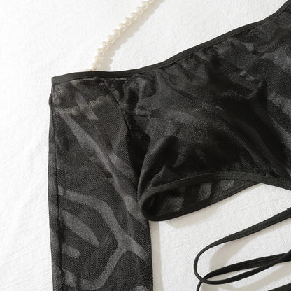 Komplet bielizny bodystocking z długimi rajstopami bez stóp