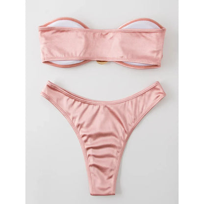 Bikini bez ramiączek z regulowanymi wkładkami