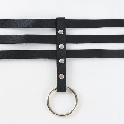 Choker harness z centralnym pierścieniem