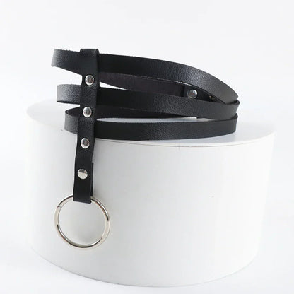 Choker harness z centralnym pierścieniem