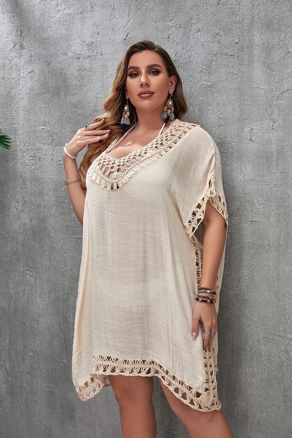 Suknia plażowa plus size z regulowanym wiązaniem