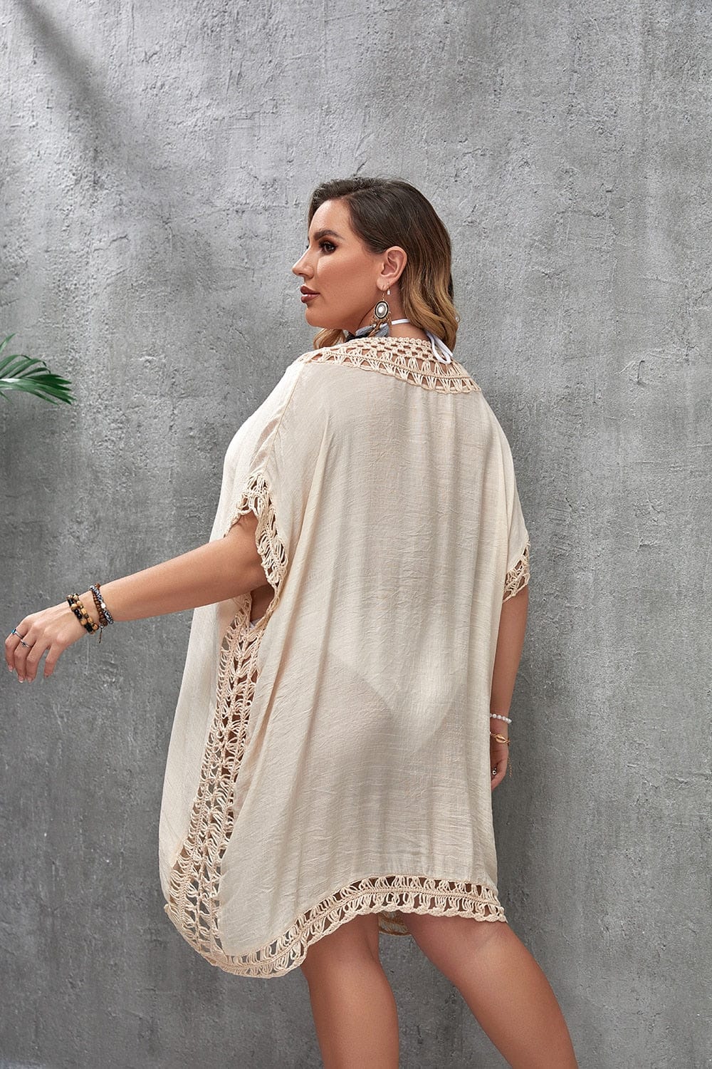 Suknia plażowa plus size z regulowanym wiązaniem