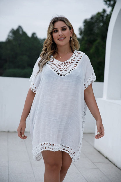 Suknia plażowa plus size z regulowanym wiązaniem