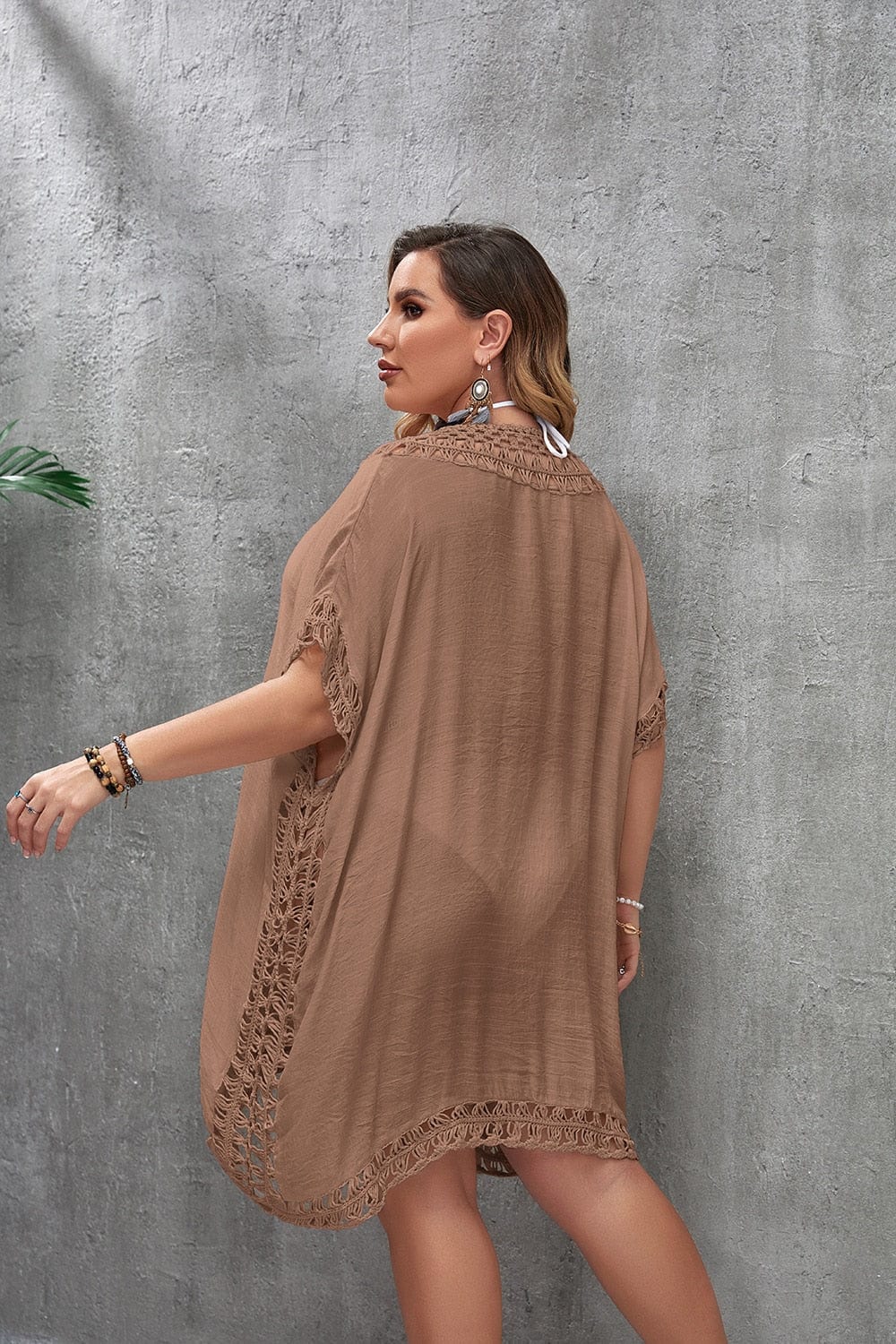 Suknia plażowa plus size z regulowanym wiązaniem