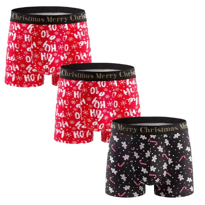Trójpak bokserek męskich z motywem świątecznym