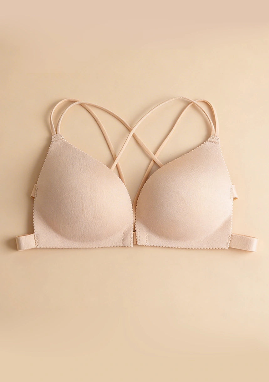 Biustonosz push-up ze skrzyżowanymi na plecach ramiączkami